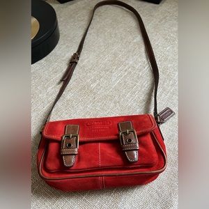 COACH - SUEDE LEATHERWARE 1941 Burnt Red Orange - GUC